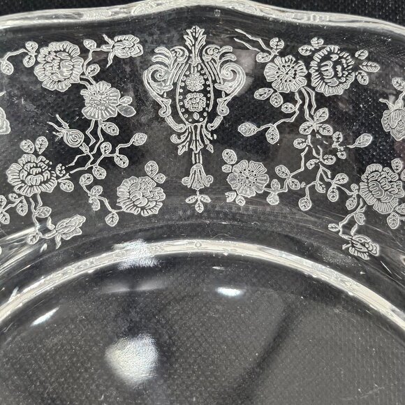 Elegant Cambridge "Rose Point" Etched Floral Divided 2 Part Dish Circa 1934-1958 - Picture 4 of 9